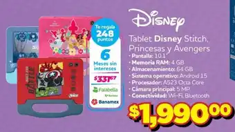 Disney Tablet Disney Stitch, Princesas y Avengers
