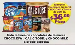 Super Aki choco kiwi, cal c tose, y choco milk oferta