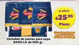 Super Aki Barilla variedad de pastas para sopa oferta