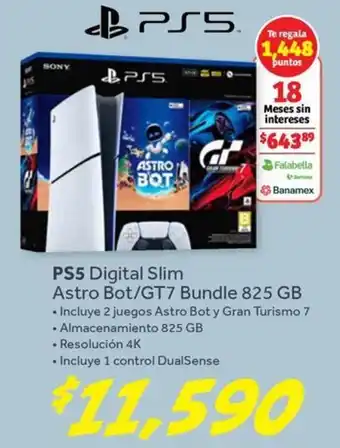 Sony PS5 Digital Slim Astro Bot/GT7 Bundle 825 GB