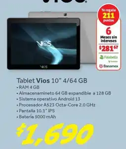 Soriana Híper Vios tablet 10" 4/64 gb oferta