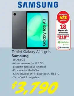 Soriana Híper Samsung Tablet Galaxy A11 gris oferta
