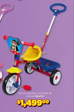 Soriana Mercado Apache triciclo apachito con barra de empuje oferta