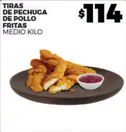 Merco Tiras de pechuga de pollo fritas medio kilo oferta