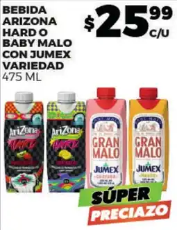 Merco arizona hard o baby malo con jumex variedad oferta