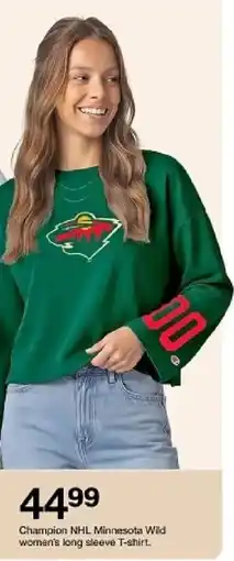 Target Champion nhl minnesota wild women's long sleeve t-shirt oferta