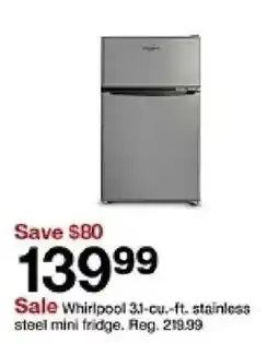 Target Whirlpool stainless steel mini fridge oferta