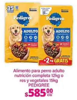 La Comer Pedigree Alimento para perro adulto nutrición completa res y vegetales oferta