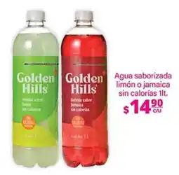 La Comer Golden Hills Agua saborizada limón o jamaica oferta