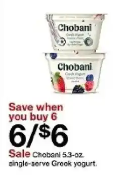 Target Chobani single-serve Greek yogurt oferta