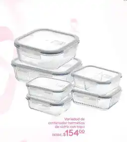 Fresko Variedad de contenedor hermético de vidrio con tapa oferta