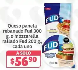 Soriana Híper Fud queso panela rebanado o mozzarella rallado oferta