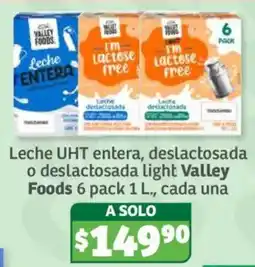 Soriana Híper Valley Foods Leche UHT entera, deslactosada o deslactosada light oferta
