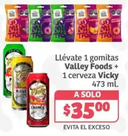 Soriana Híper gominas valley foods + 1 cerveza vicky oferta
