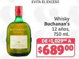 Soriana Híper Whisky Buchanan's 12 años oferta