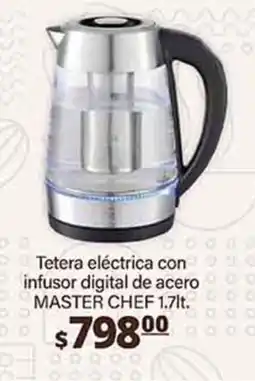 La Comer master chef tetera eléctrica con infusor digital de acero oferta