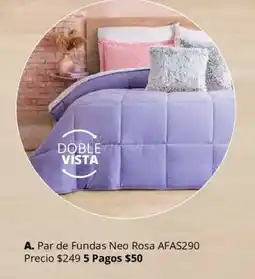 Colchas Concord Doble Vista Par de Fundas Neo Rosa oferta