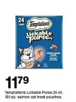 Target Temptations Lickable Puree salmon cat treat pouches oferta