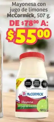 Soriana Híper Mccormick mayonesa con jugo de limones oferta