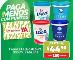 Soriana Híper Lala o Alpura, crema oferta