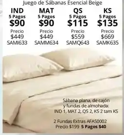 Colchas Concord Juego de Sábanas Esencial Beige oferta