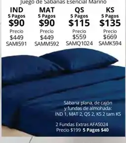 Colchas Concord Juego de Sábanas Esencial Marino oferta