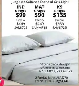 Colchas Concord Juego de Sábanas Esencial Gris Light oferta