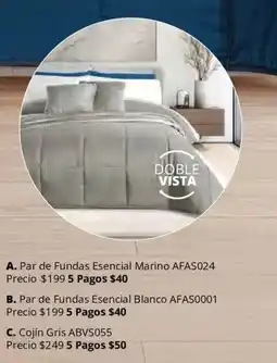 Colchas Concord Doble Vista Par de Fundas Esencial Marino oferta