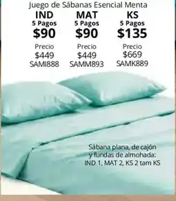Colchas Concord Juego de Sábanas Esencial Menta oferta