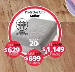 Colchas Concord Soñar Protector Gris oferta