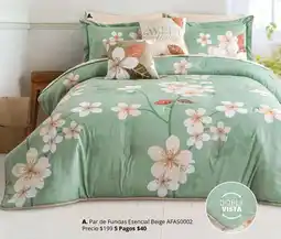 Colchas Concord Par de Fundas Esencial Beige oferta