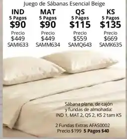 Colchas Concord Juego de Sábanas Esencial Beige oferta