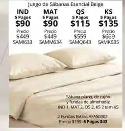Colchas Concord Juego de Sábanas Esencial Beige oferta