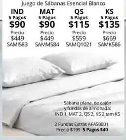 Colchas Concord Juego de Sábanas Esencial Blanco oferta