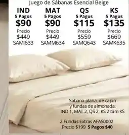 Colchas Concord Juego de Sábanas Esencial Beige oferta