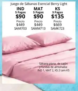 Colchas Concord Juego de Sábanas Esencial Berry Light oferta