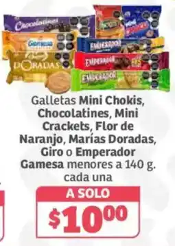 Soriana Híper Galletas Mini Chokis, Chocolatines, Mini Crackets, Flor de Naranjo, Marías Doradas, Giro o Emperador oferta