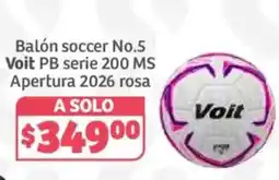 Soriana Híper Voit balón soccer No.5 PB serie 200 MS Apertura 2026 rosa oferta