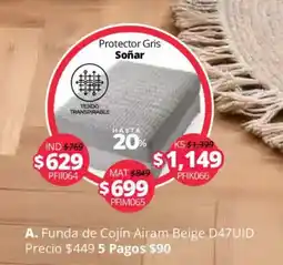 Colchas Concord Soñar Protector Gris oferta