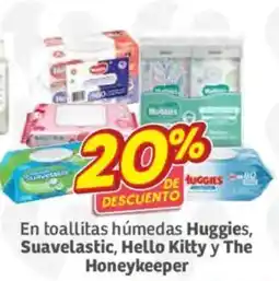 Soriana Híper Huggies toallitas húmedas Suavelastic Hello Kitty y The Honeykeeper oferta
