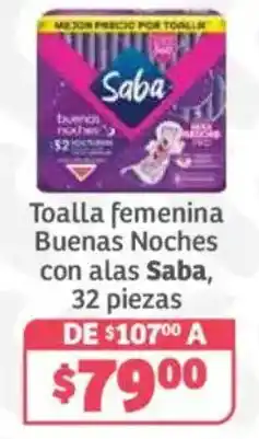 Soriana Híper Saba Toalla femenina Buenas Noches con alas oferta