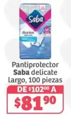 Soriana Híper Saba pantiprotector delicate largo oferta