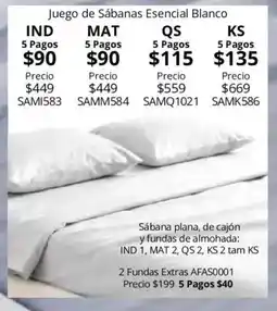 Colchas Concord Juego de Sábanas Esencial Blanco oferta