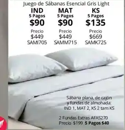 Colchas Concord Juego de Sábanas Esencial Gris Light oferta