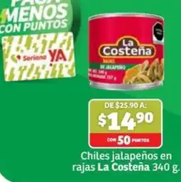Soriana Mercado La Costeña chiles jalapeños en rajas oferta