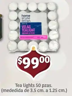 Soriana Mercado home style design. velas tealight oferta
