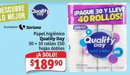 Soriana Mercado Quality Day Papel higiénico oferta