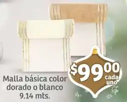 Soriana Mercado Malla básica color dorado o blanco oferta