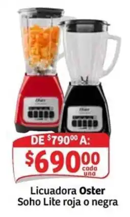 Soriana Mercado Licuadora Oster Soho Lite roja o negra oferta