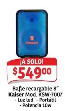 Soriana Mercado Kaiser Bafle recargable 8" oferta